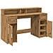 Scrivania con Luci LED Rovere 140x55x91 cm in Legno Multistrato - Foto miniatura 9