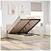 Pouf Letto con Materasso e LED Crema 140x200 cm in Tessuto - Foto miniatura 2