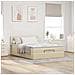 Pouf Letto con Materasso e LED Crema 140x200 cm in Tessuto - Foto miniatura 4