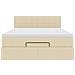 Pouf Letto con Materasso e LED Crema 140x200 cm in Tessuto - Foto miniatura 8