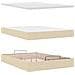 Pouf Letto con Materasso e LED Crema 140x200 cm in Tessuto - Foto miniatura 9
