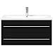 Mobile da Bagno con Lavabo Integrato Nero - Foto miniatura 4
