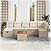 Set Divano da Giardino con cuscino 8 pcs Beige Poly Rattan - Foto miniatura 3