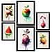 Set Di 6 Stampe Poster Di Frutta, Verdura E Cibi Sani Con Colori Ad Acquerello Su Bianco Puro A3 & A4 Cornice Nera - Foto miniatura 1