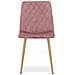 Sedia TURIN in velluto rosa con gambe in legno per soggiorno - Foto miniatura 2