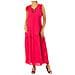 Abito Smanicato Con Collo Chiuso Lwd007 Donna - Foto miniatura 1
