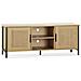 Mobile Tv Cruz 2 Ante Colore Rovere Con Rattan Naturale, 120 Cm - Foto miniatura 1