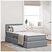 Letto con contenitore e LED Grigio chiaro 90 x 190 cm Tessuto - Foto miniatura 2