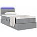 Letto con contenitore e LED Grigio chiaro 90 x 190 cm Tessuto - Foto miniatura 3