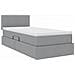 Letto con contenitore e LED Grigio chiaro 90 x 190 cm Tessuto - Foto miniatura 6