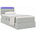 Letto con contenitore e LED Grigio chiaro 90 x 190 cm Velluto - Foto miniatura 3