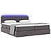 Letto con contenitore e LED Grigio 180 x 200 cm Pelle Sintetica - Foto miniatura 3