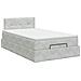 Letto ottomano con materasso Grigio Chiaro 120 x 190 cm Velluto - Foto miniatura 5