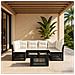 Set Divano da Giardino 7 pz Nero polyrattan - Foto miniatura 5