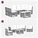Set Divano da Giardino 7 pz Nero polyrattan - Foto miniatura 10