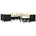 Set Divani Da Giardino 9 Pz Con Cuscini In Polyrattan Nero - Foto miniatura 1