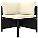 Set Divani Da Giardino 9 Pz Con Cuscini In Polyrattan Nero - Foto miniatura 2
