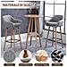 Set Di 2 Sgabelli Da Bar Moderni Con Cuscino, Gambe In Legno E Rivestimento In Tessuto, 55x48x100cm Grigio - Foto miniatura 2