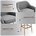 Set Di 2 Sgabelli Da Bar Moderni Con Cuscino, Gambe In Legno E Rivestimento In Tessuto, 55x48x100cm Grigio - Foto miniatura 4