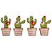 4 Adesivi In ? ? legno Cactus 6,5 Cm - Foto miniatura 1