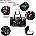 Weekender Bag - 56 Cm. / 52l - Borsa Da Viaggio / Borsa Sportiva / Da Ginnastica Con Tasca Per Scarpe (black Floral)  - Foto miniatura 7