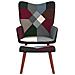 Poltrona Relax con Poggiapiedi in Tessuto Patchwork - Foto miniatura 2