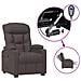 Poltrona Elettrica Reclinabile Marrone Scuro In Tessuto - Foto miniatura 2