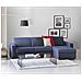 Divano Letto Alisea, Divano Ad Angolo, 100% Made In Italy, Sofà Con Apertura Girevole, Con Penisola Contenitore Reversibile, Con Braccioli Slim, Cm 260x95h90, Blu - Foto miniatura 1