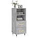 Credenza Grigio Cemento 34,5x34x90 Cm In Legno Multistrato - Foto miniatura 3