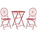 Set Bistrot Pieghevole Scario Metallo Rosso - Foto miniatura 7