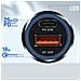 Caricabatterie Auto Usb-c 25w + Usb 18w + Cavo Usb-c Compatto, Nero - Foto miniatura 2