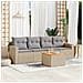 Set Divano da Giardino 5 pz con Cuscini Beige in Polyrattan - Foto miniatura 3