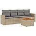 Set Divano da Giardino 5 pz con Cuscini Beige in Polyrattan - Foto miniatura 1