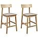 Set Di 2 Sedie Alte Isanti Legno Marrone Chiaro /tortora - Foto miniatura 3