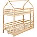 Letto A Castello Con Cassetti Casa Legno Di Pino Girgols 90 X 200 Cm Con Contenitore Marrone Chiaro - Foto miniatura 4