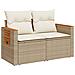 Divano da Giardino con Cuscini a 2 Posti Beige in Polyrattan - Foto miniatura 4