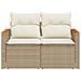 Divano da Giardino con Cuscini a 2 Posti Beige in Polyrattan - Foto miniatura 5