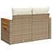 Divano da Giardino con Cuscini a 2 Posti Beige in Polyrattan - Foto miniatura 7
