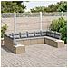 Set di Divani da Giardino 10 Pezzi con Cuscini Beige Polyrattan - Foto miniatura 3