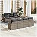 Set Divano Giardino 8 Pezzi con Cuscini Grigio Polyrattan Acacia - Foto miniatura 2