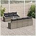 Set Divano Giardino 8 Pezzi con Cuscini Grigio Polyrattan Acacia - Foto miniatura 3