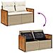 Set Divano da Giardino 6 pz con Cuscini Beige in Polyrattan - Foto miniatura 9