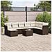 Set Divani da Giardino 9pz con Cuscini Marrone in Polyrattan - Foto miniatura 2