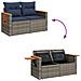 Set Divano Giardino 5 pz con Cuscini Grigio Polyrattan Acacia - Foto miniatura 9