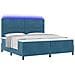 Letto con Box a Molle e Materasso & LED Blu Scuro 200x200 cm Velluto - Foto miniatura 1