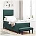 Letto con rete a molle con materasso e panca verde scuro 80x200 cm velluto - Foto miniatura 2