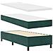 Letto con rete a molle con materasso e panca verde scuro 80x200 cm velluto - Foto miniatura 3