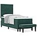Letto con rete a molle con materasso e panca verde scuro 80x200 cm velluto - Foto miniatura 4