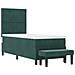 Letto con rete a molle con materasso e panca verde scuro 80x200 cm velluto - Foto miniatura 8