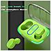 Auricolari Bluetooth Tws Sportivi Semi-in-ear Con Display Digitale E Custodia Trasparente Green - Foto miniatura 3